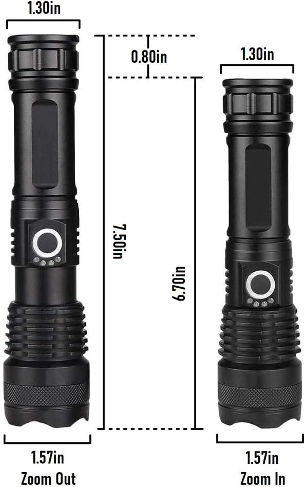Rechargeable Tactical Flashlight Resistant Zoomable Image