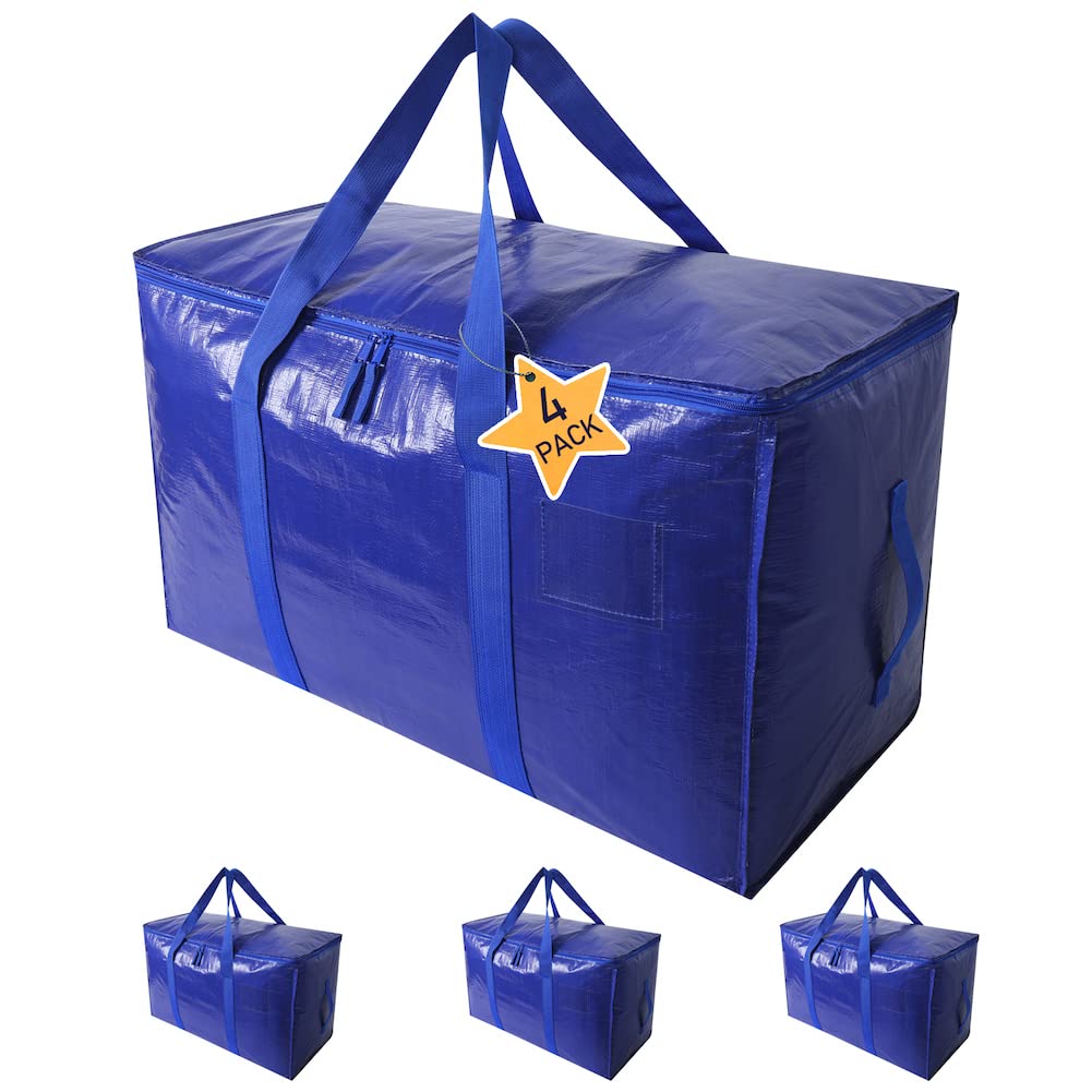 Moving Supplies Extra Large Heavy Duty Packing Bags with Zippers & Strong Carrying Handles, for Moving and Storage Wardrobe Clothes, Blankets,