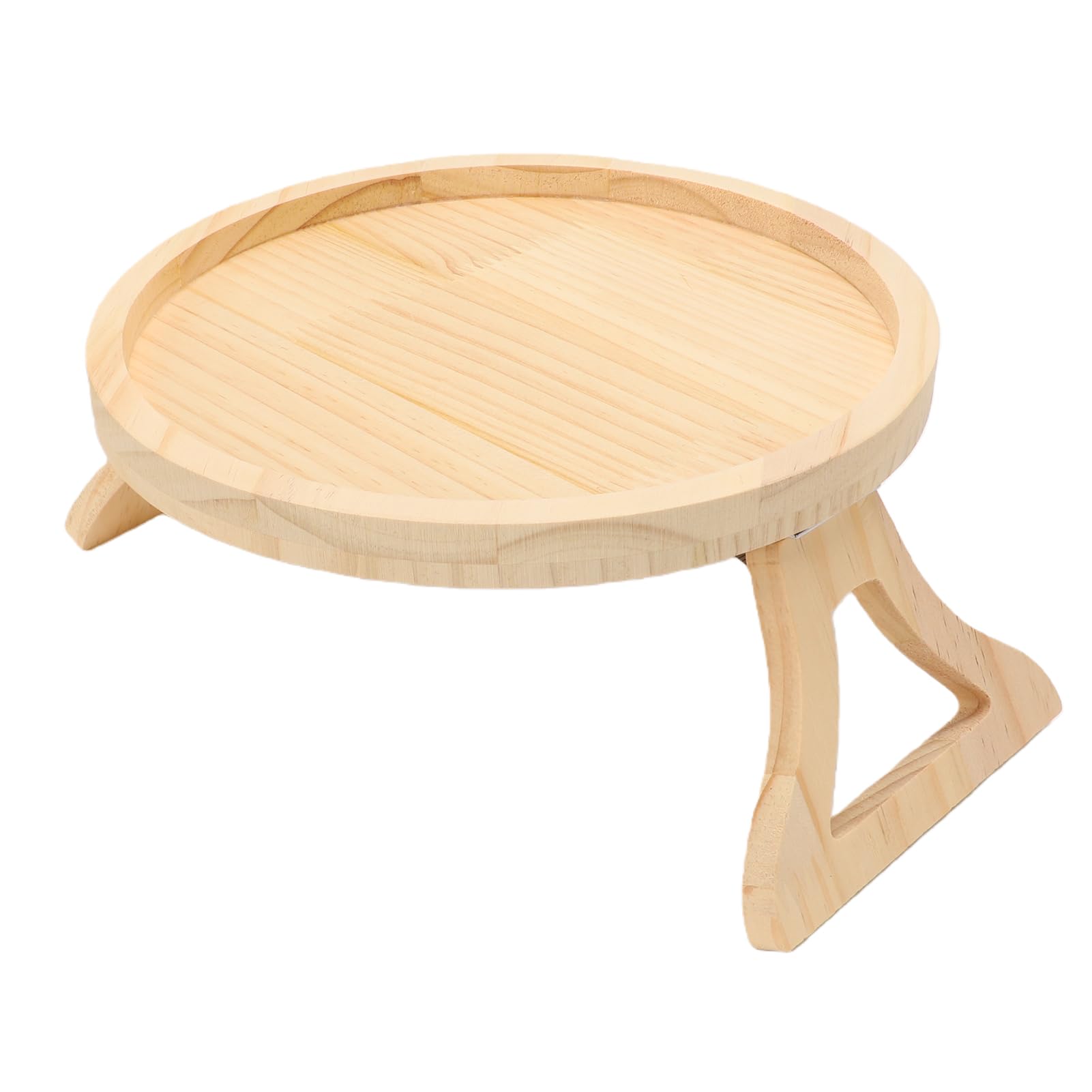 Bandeja para reposabrazos de sofá con clip de madera natural