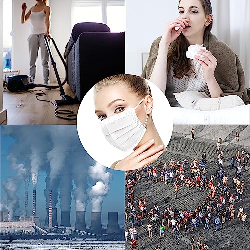 Image of Borje White Disposable Face Masks 100 Pcs White Face Mask 3 Ply Protection Masks