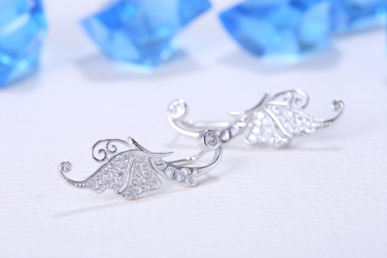 HOMEYU® Boucles D'oreilles à Tige En Argent Sterling 925 Pour