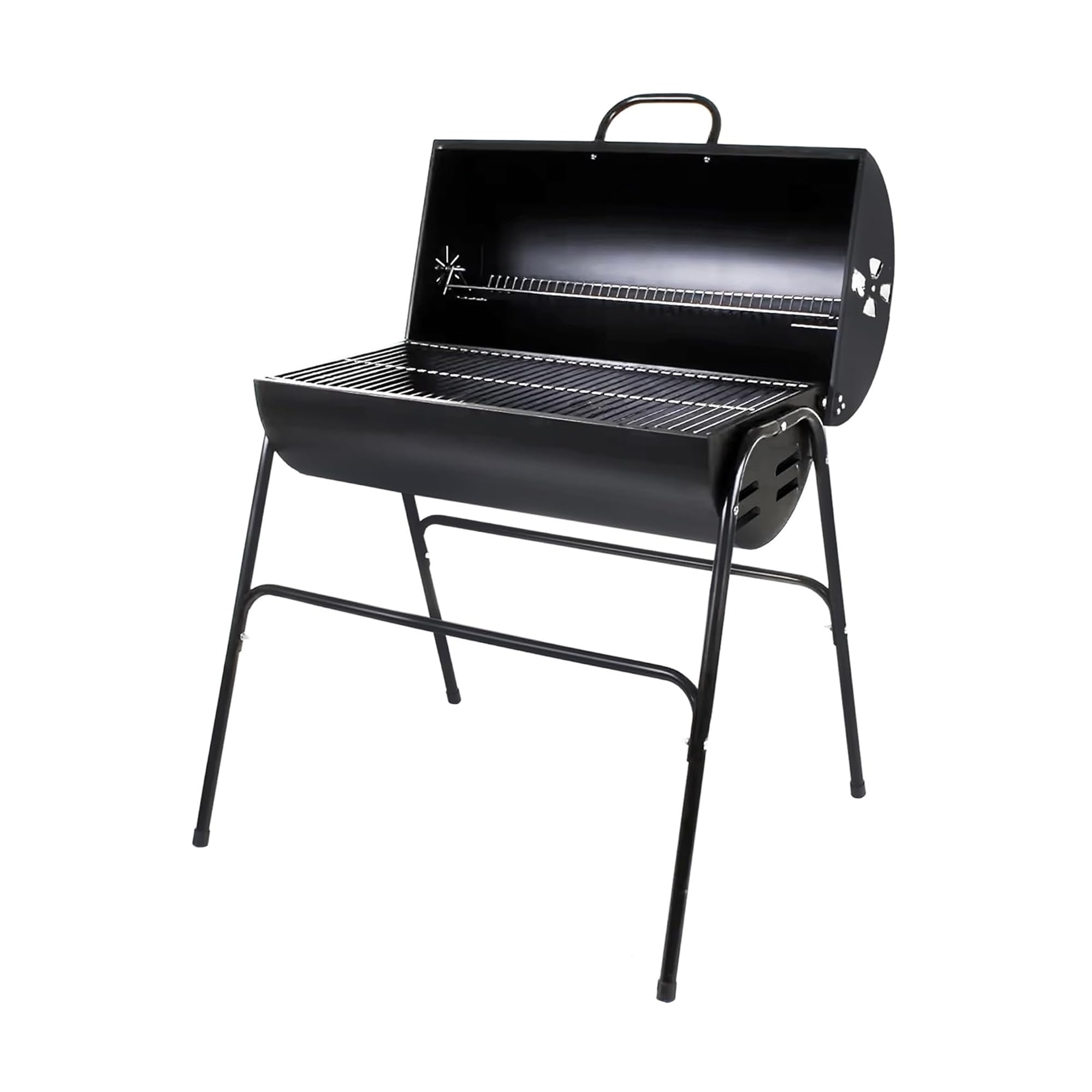 Grillbeat Drum Basic BBQ Grill for Indoor & Outdoor Cooking| Traveler Compact Foldable Tandoor Charcoal Barbeque Grill Set| Free Stand, Portable, Easy Assembly- (Black)