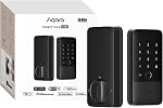Aqara UWB Serrure intelligente U400, Matter Over Thread, Apple Home Key, Empreinte d'entrée sans clé Deadbolt, Clavier d'écran de poche, Batterie rechargeable, Supports HomeKit, Alexa, Google, Assistant à la maison, Noir