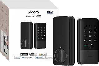 Aqara U400 UWB Smart Deadbolt: Hands-Free Unlock, Apple Home Key, Fingerprint, Matter Thread, Rechargeable Battery