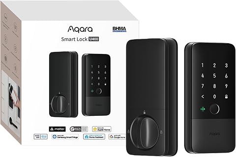 Aqara U400 UWB Smart Lock with Apple Home Key and Fingerprint Deadbolt, Black