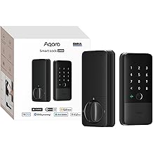 Aqara UWB Smart Lock U400, Matter Over Thread, Apple Home Key, Fingerprint Keyless Entry Deadbolt,Touchscreen Keypad, Rechargeable Battery, Supports HomeKit, Alexa, Google, Home Assistant, Black