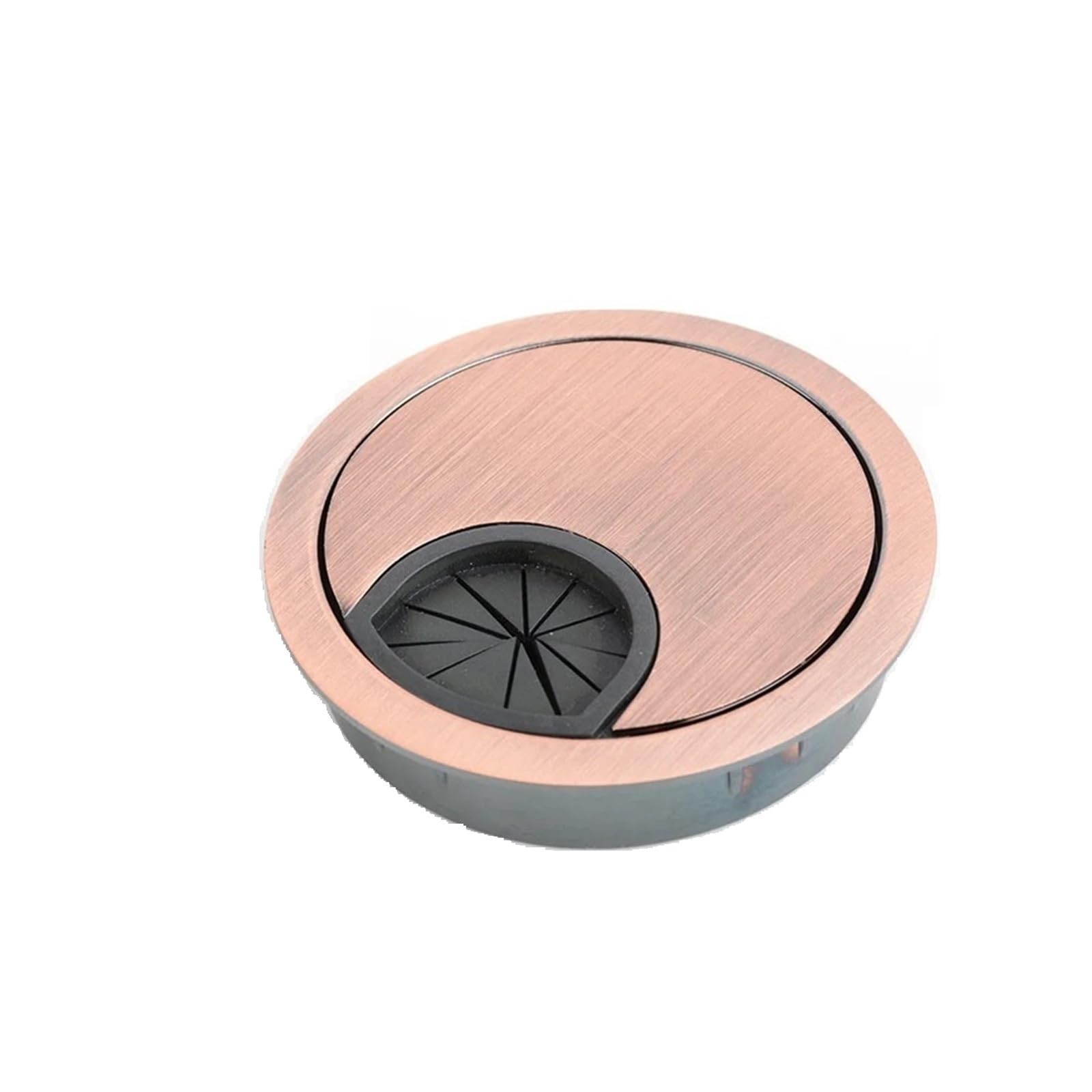 35-80mm Zinc Alloy Desk Grommet Cable Hole Cover, Adjustable Wire Organizer for Computer Table Office(Red Bronze,60mm)