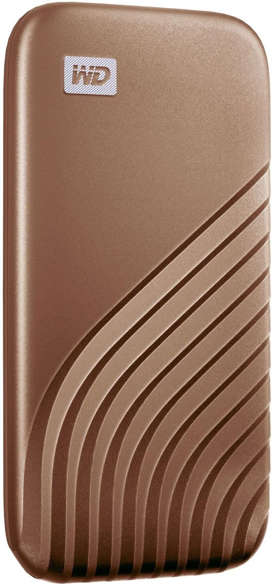 WD My Passport SSD, 2TB Portable External SSD, read speeds up to 1050 MB/s, write speeds up to 1000MB/s, Portable SSD, Works with PC, Xbox and Playstation, Gold