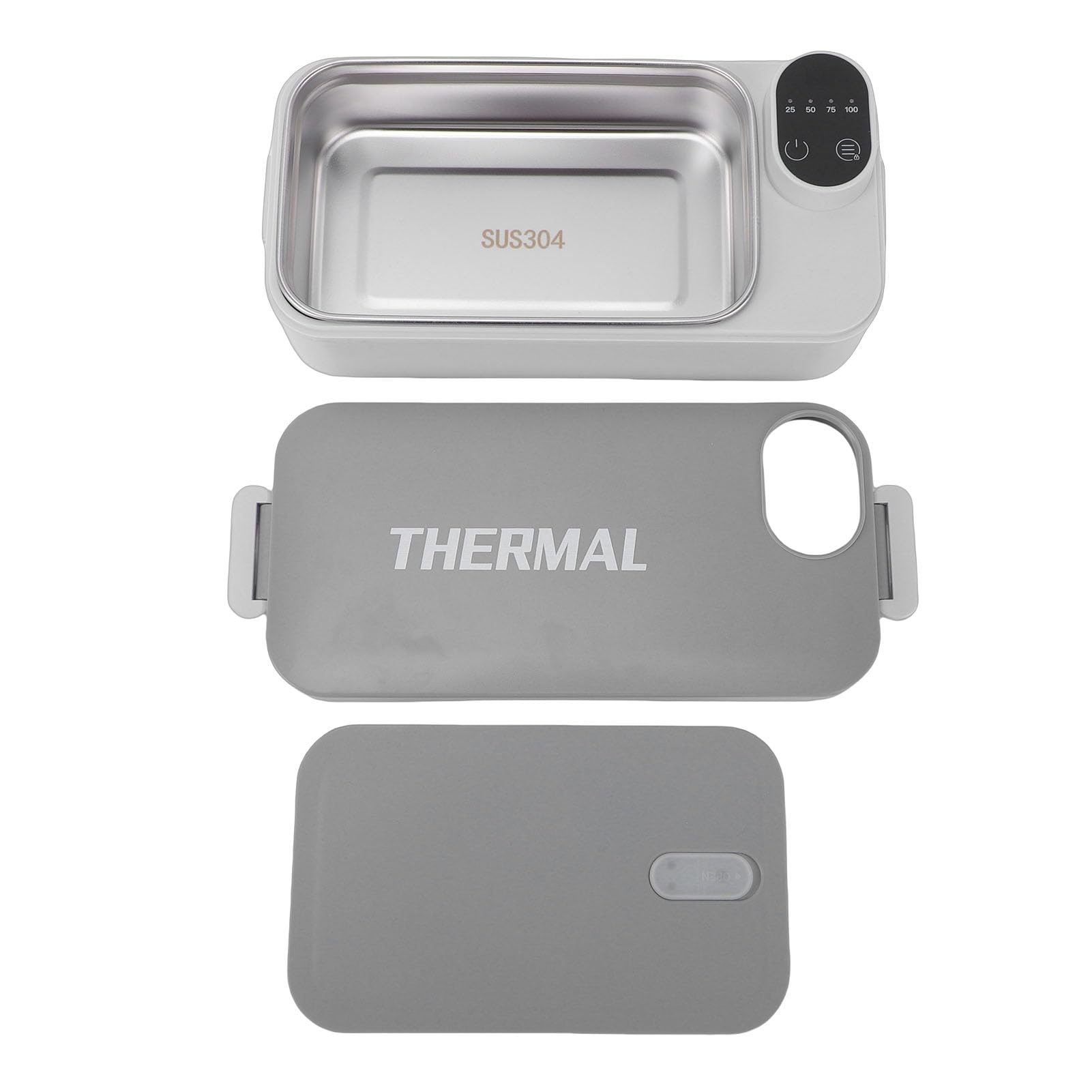 AUNMAS Lunch Box Elettrico, Lunch Box Riscaldato in Acciaio Inossidabile USB 304 con Scaldavivande Portatile con Display Digitale Intelligente per Viaggi in Ufficio per Camion per Auto