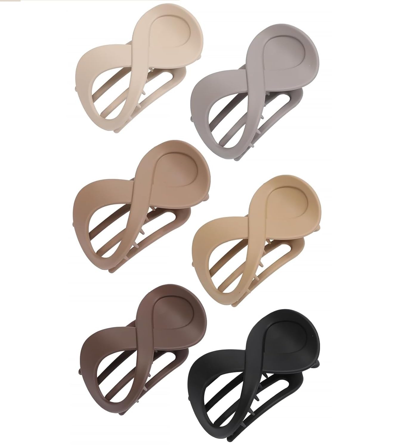 Matte Infinity Hair Claw Clips for WomenNon-Slip Flat Duckbill Loop Hair ClutchersStrong Hold Minimalist French Style Hair Claws for Thick & Thin Hair Daily Wear Accessories (Pack of 4)-image-45