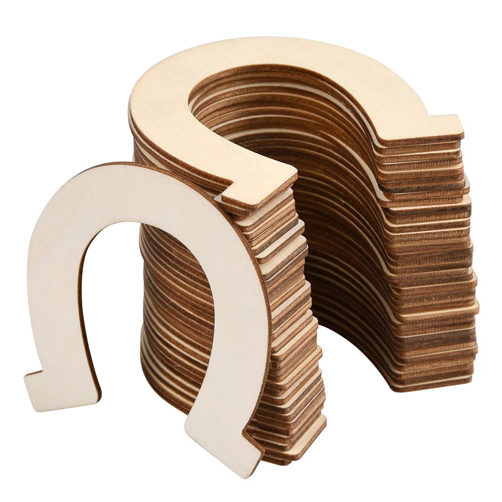 96 Holzscheiden In Hufeisenform - Bastelset Für DIY-Projekte & Deko