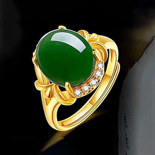 Vista 2 de Didiseaon Decoración retro, piedra lunar, esmeralda, verde natural, piedra preciosa de jade, ágata, regalos para mujeres y niñas, piedra lunar