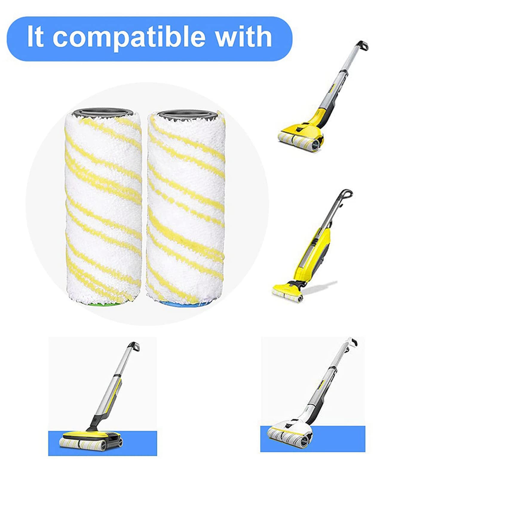 Bloepum 16 Pcs Roller Brush Replacement Accessories for FC5 FC7 FC3 FC3D Electric Floor Cleaner