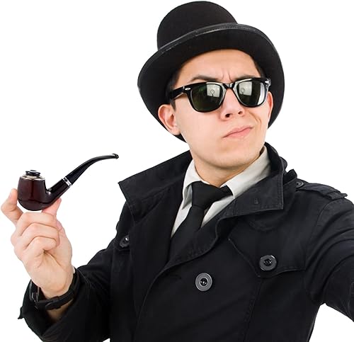 Miniatura 6 de Threlaco 2 piezas de accesorios de disfraz de tubo falso de detective, accesorios de tubería para Halloween, escenario de actuación, disfrazarse