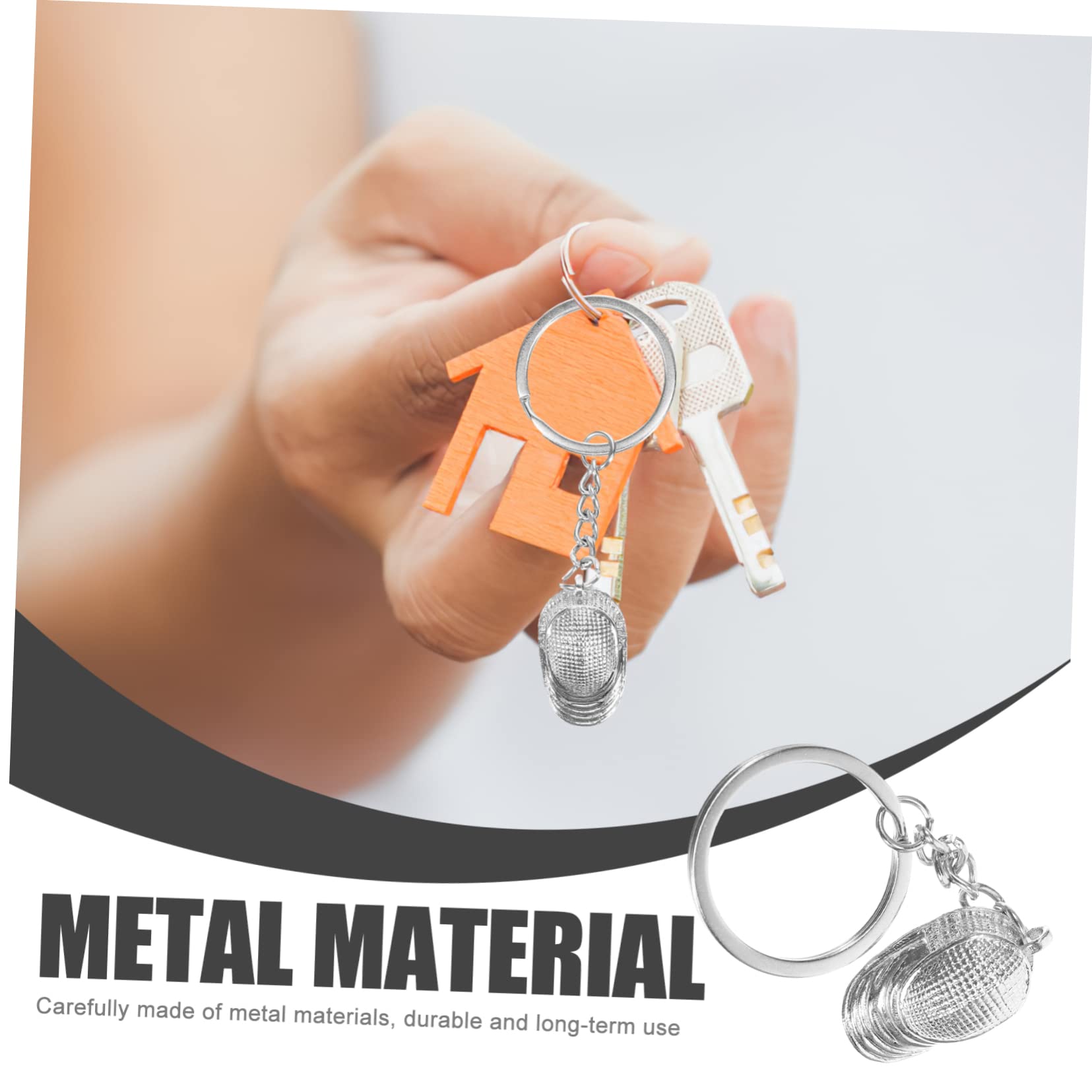 Happyyami Zaino Scherma Portachiavi Recinzione Metallo Portachiavi Liscio Comodo Decorativo E Pratico