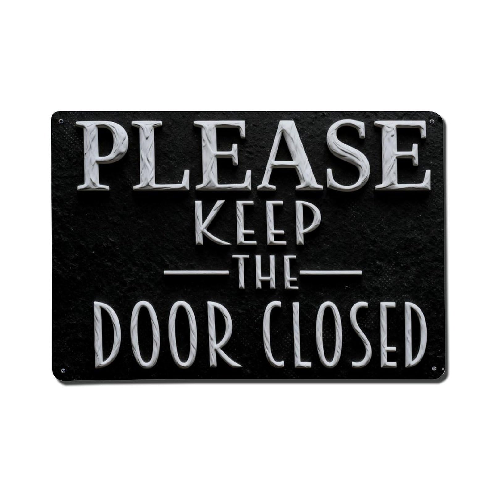 Iageret Vintage Please Keep The Door Closed Metal Tin Sign Retro Wall Decor, Bar Garage Cafe Kitchen Home Wall Art Poster Decoration 8X12inches