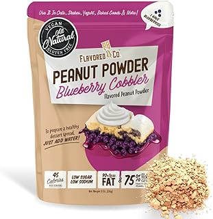 Flavored PB Co. Blueberry Cobbler Peanut Butter Powder, Low Carb and Only 45 Calories, All-Natural from US Farms (Blueberr...