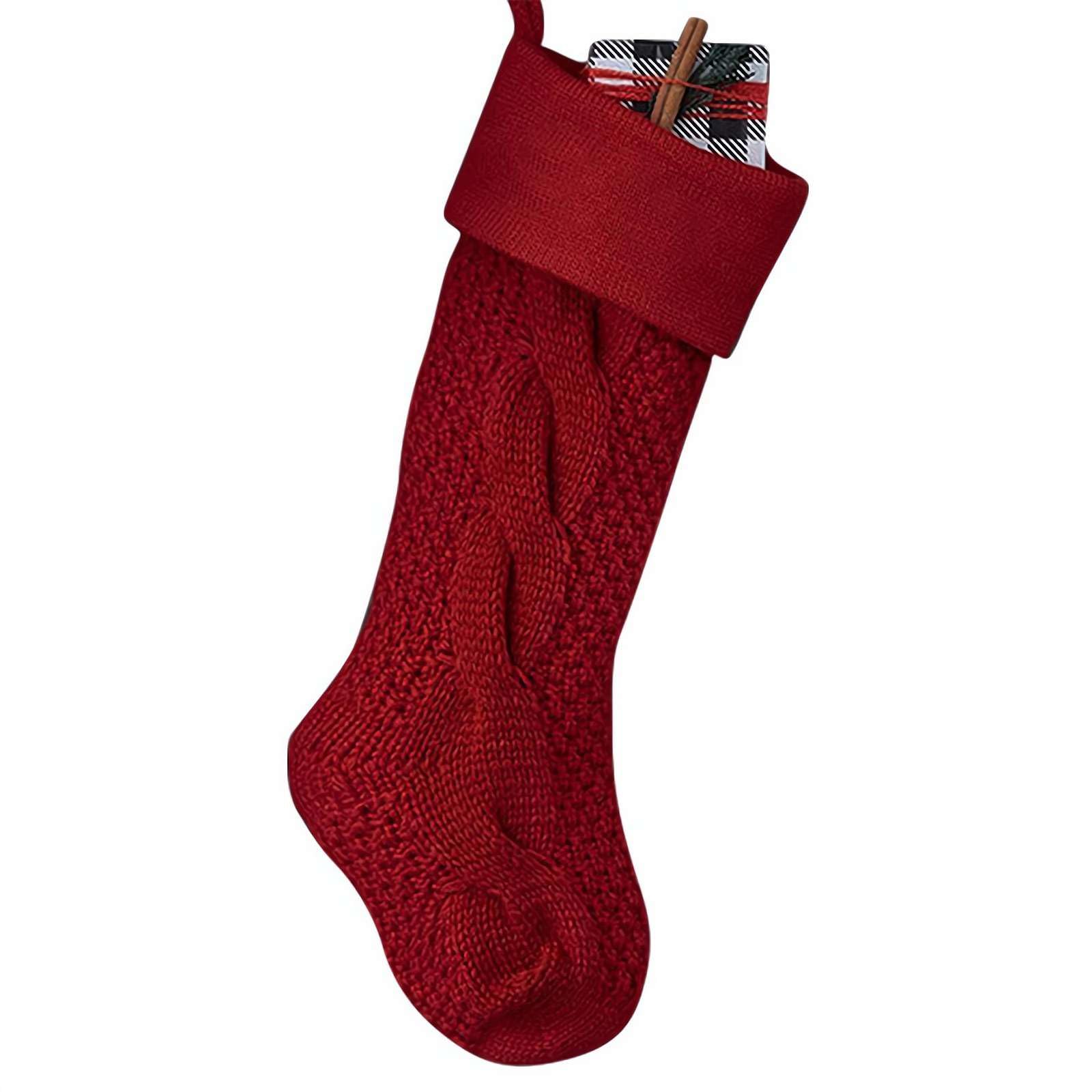 LQQDREXChristmas Stockings, Cable Knit Christmas Stockings, Large Size Knitted Xmas Stockin, Holiday Fireplace Tree Christmas Decoration, Rustic Farmhouse Beige Boho Style Stocking Decorations