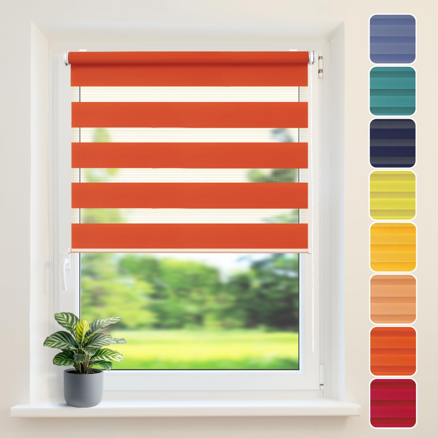 Doppelrollo Colour, Orange, 85x150cm