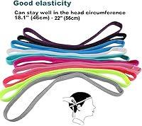 Vista 2 de Diademas deportivas para niñas, banda antideslizante para el cabello, agarre atlético, bandas elásticas para el sudor para guiar el sudor al correr