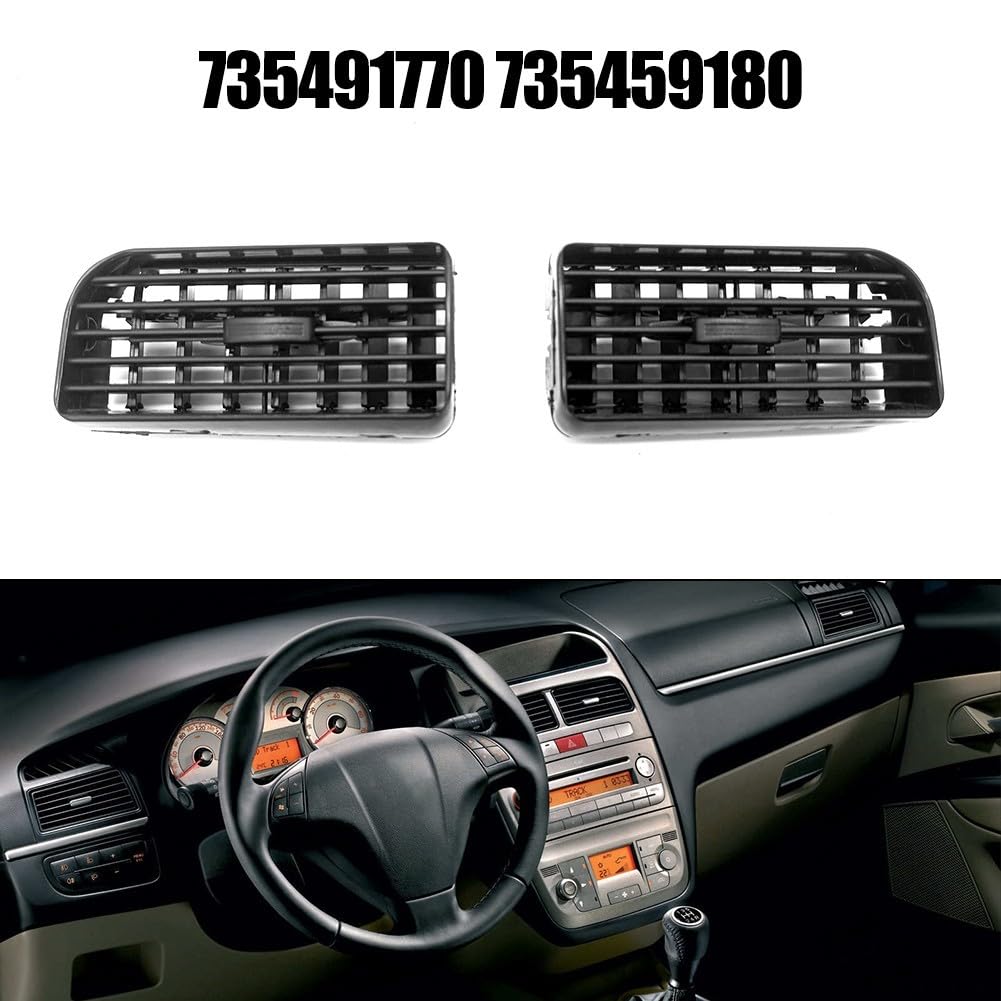 Diffusore girevole per bocchetta dell'aria centrale per Linea (2007-2018), Grande Punto (2005-2018) e per Doblo MK2 (2010-2014), ABS nero per bocchette HVAC con numeri di parte OEM
