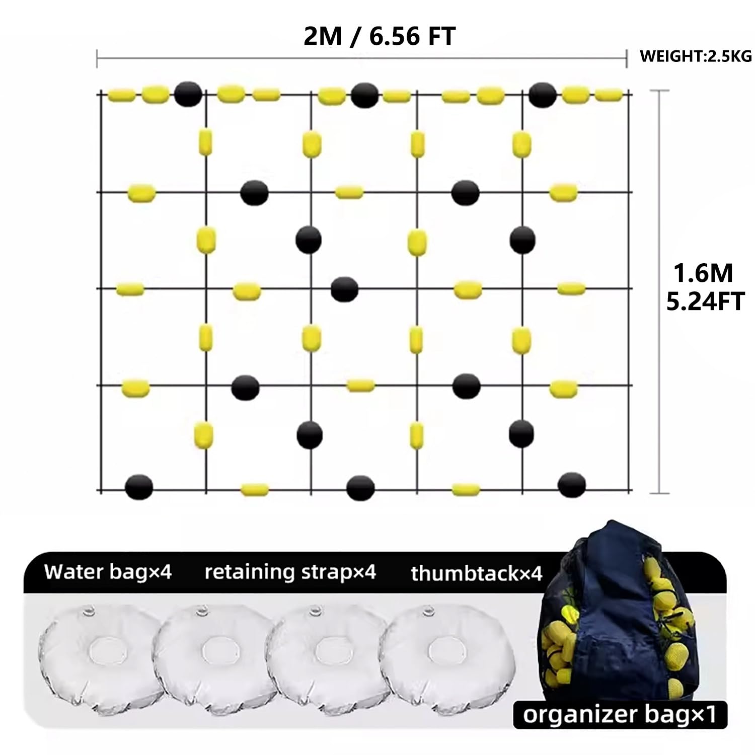Rimbalzatore da calcio 2m/6.56ft, Allenatore Portiere Calcio Allenamento, Tavola di Rimbalzo con Borsa Porta Pallone/4*Sacchetto per Acqua, per Squadra Volley Passaggio Allenamento Individuale