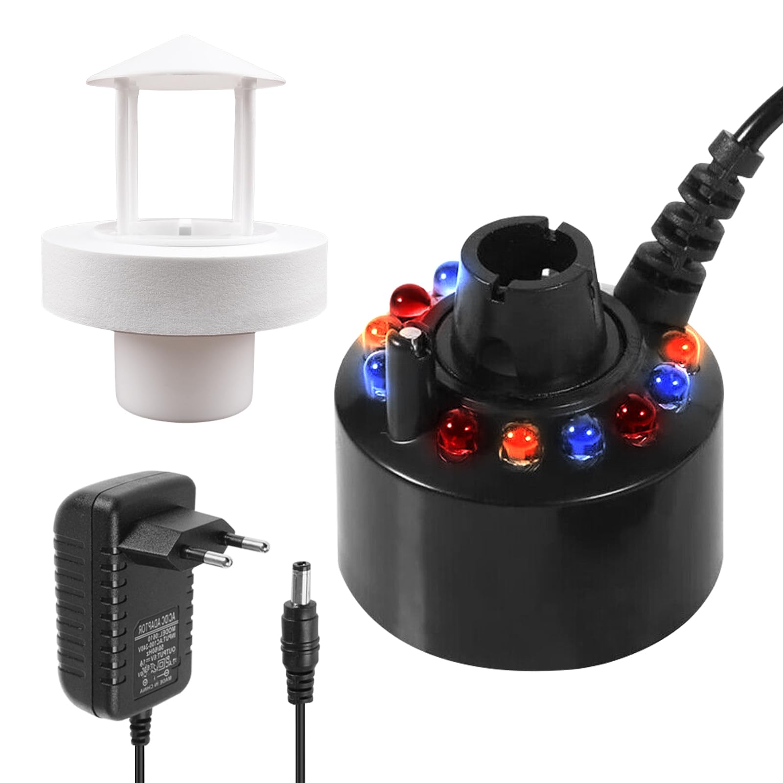 Ultradźwiękowa maszyna do mgły pryskającej: mini rozpylacz do stawu, nawilżacz powietrza, 12 diod LED zmieniających kolor maszyna do mgły, nebulizator na Halloween, Pumpkin, garnek czarownicy,