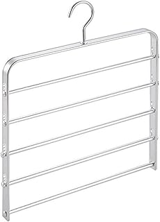 LXLTL Cintre pour Pantalons, Cintres Métalliques À Multiples Niveaux, Gain De Place, Stable avec Aluminium Barres Antidérapantes, Pivotantes pour Jeans, Pantalons, Cravates,Argent