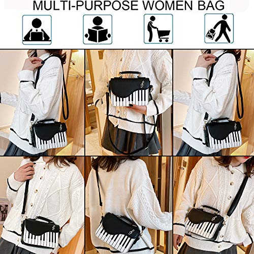 ZiMing Piano Shape Crossbody Bags for Women Stylish Satchel Handbags with Top Handle PU Leather Flap Purses Lady Shoulder Bag3