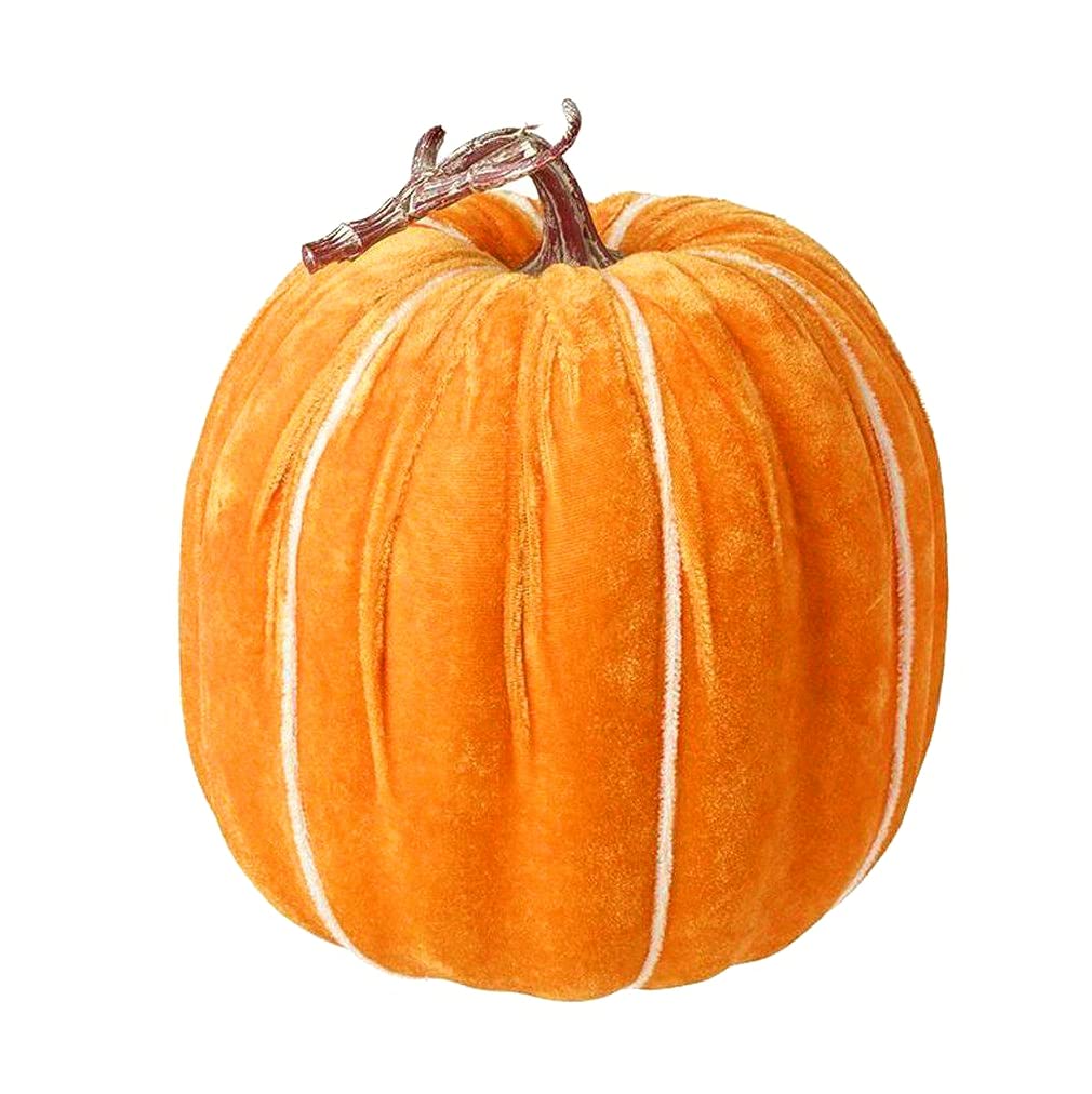 Beaumonde Orange Velvet Pumpkin Halloween Decorations