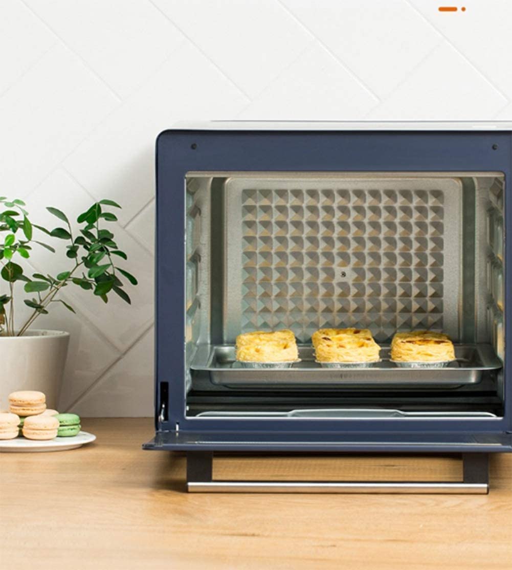 Forno Multifunzione ， Controsoffitto Turbo Convezione Controsoffitto Tostapane Timer Forno Doppio Vetro Porta Calore Superiore E Inferiore Nero Forno Tostapane 32L Utile