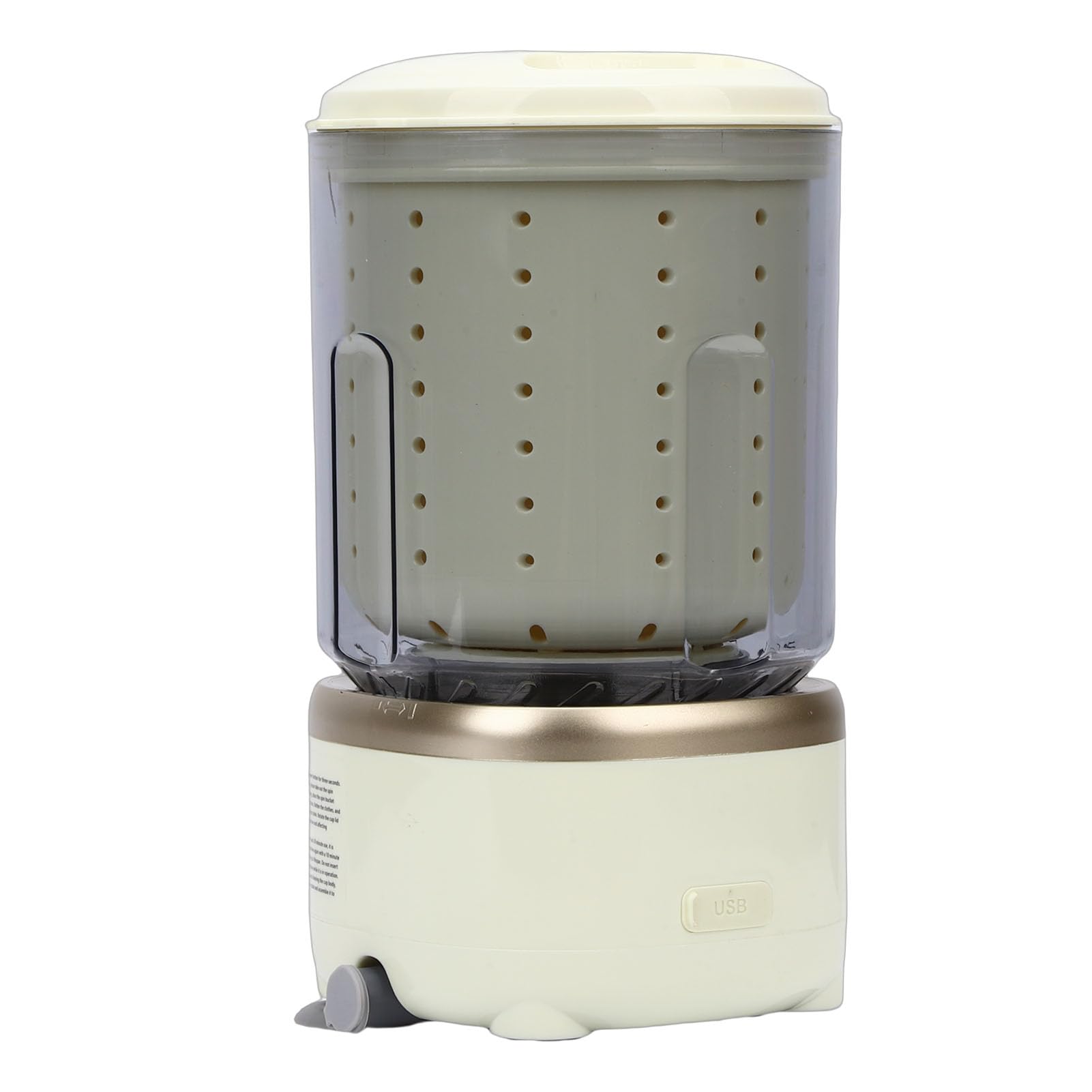 Lavatrice Portatile, Mini Lavatrice per Biancheria Intima da 2 Litri, Lavabiancheria a Centrifuga Ricaricabile Senza Fili per Calzini Viaggi RV Appartamento Hotel Dormitorio (Beige)