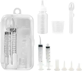Senzz Kit De Alimentação Para Animais De Estimação, Controle Preciso Do Fluxo De Leite Para Animais Recém-Nascidos, Perfeito Para Gatinhos, Cachorros E Animais Selvagens. Inclui 2 Seringas