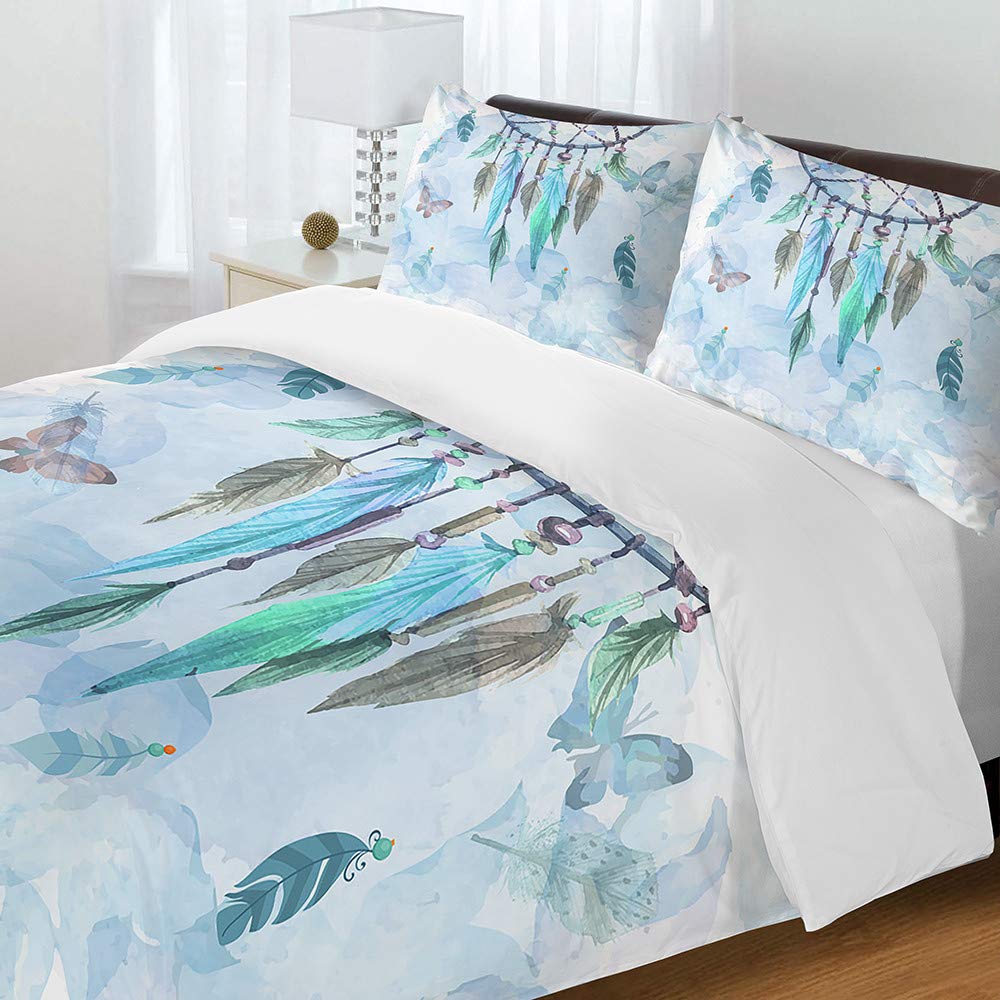 Surwin Sets De Housses De Couettes 2 Personnes, Microfibre 3D Parure De Lit Avec Le Crâne Imprimé Housse De Couette Et 2 X Taies D'oreiller Pour Hommes Femmes (Le Crâne,180x220cm