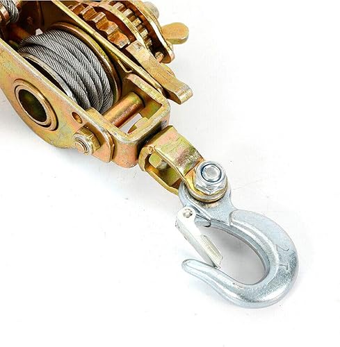 Miniatura 4 de Extractor de palanca manual de trinquete HD de 2 toneladas de 4400 libras, extractor de mano resistente que viene con 2 ganchos de cable