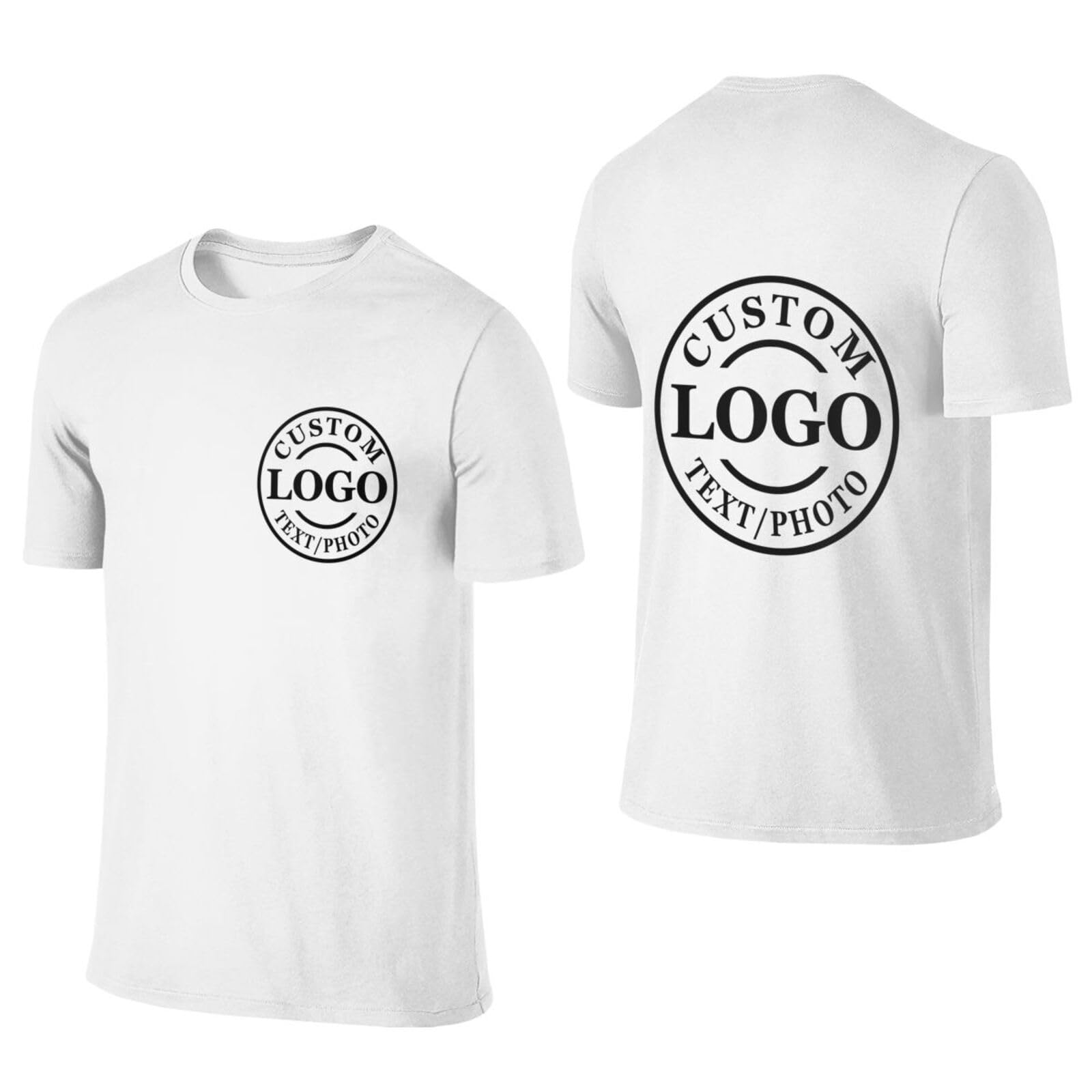 Custom T Shirts for Men Women Design Your Own Custom T-Shirt with Photo Logo Text Personalized Shirts Front/Back Print