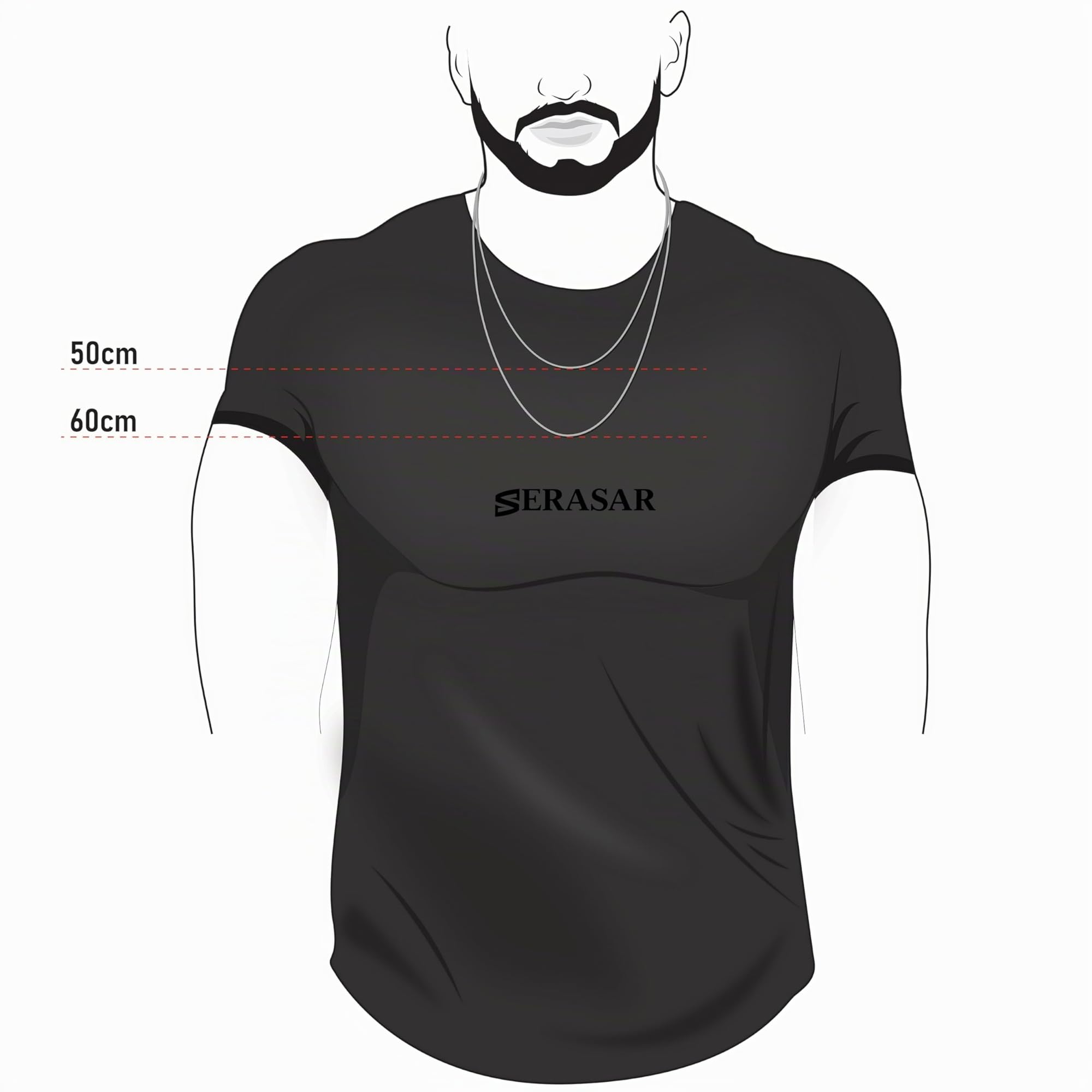 SERASAR Collar Premium Hombre [Divine] | Acero quirúrgico inoxidable 316L | Resistente al agua | Cadena sólida | Cierre seguro | Tres colores | Joyero incluido