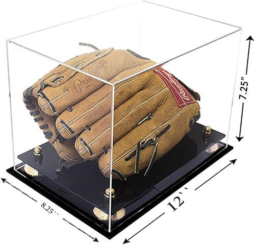 Miniatura 2 de Better Display Cases Vitrina de guantes de béisbol de acrílico transparente con elevadores dorados (A004-GR)