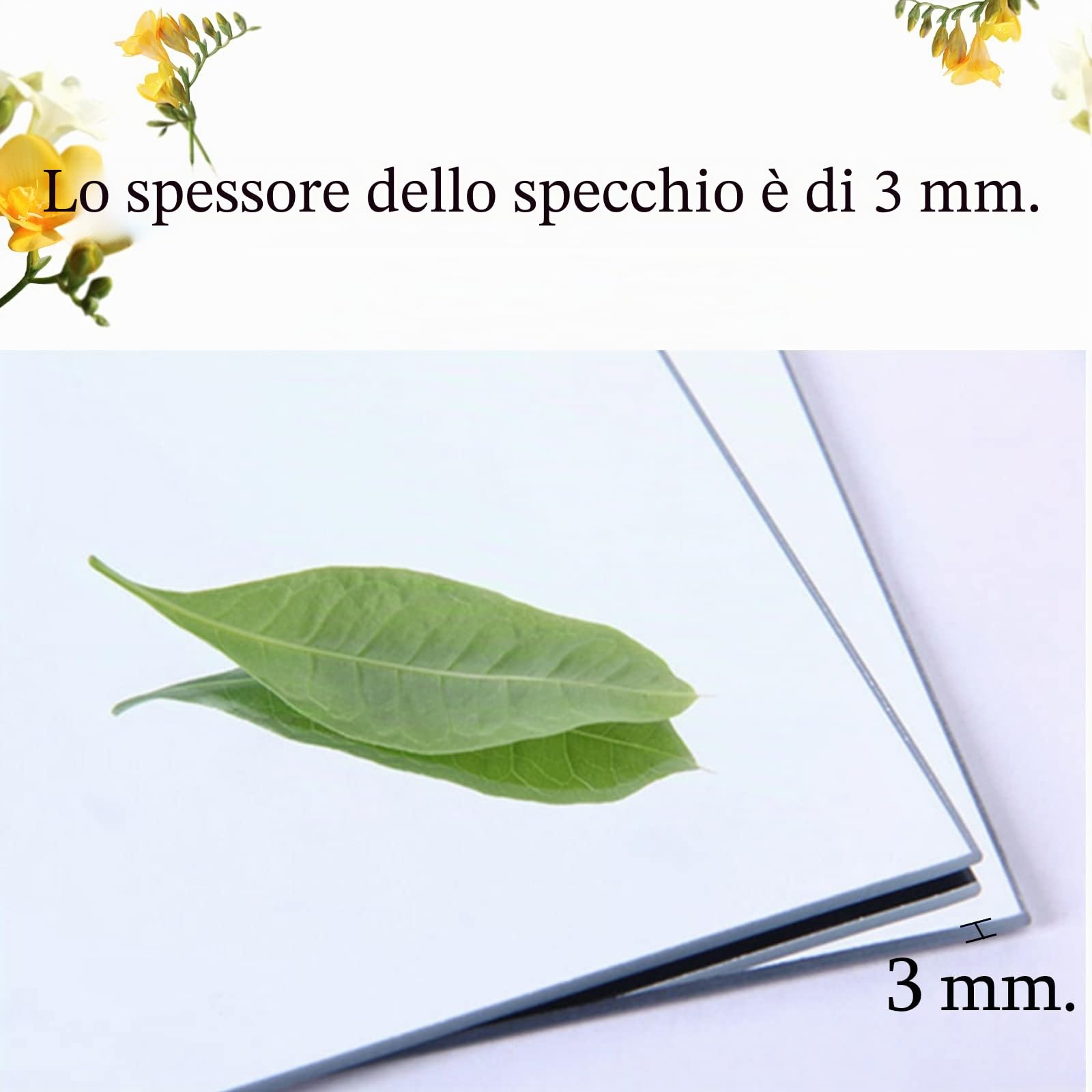 Muzilife Piastrelle a specchio in vetro, 3 pezzi, 40 x 40 cm, fai da te con 4 adesivi per specchio HD, set in cucina, soggiorno e bagno