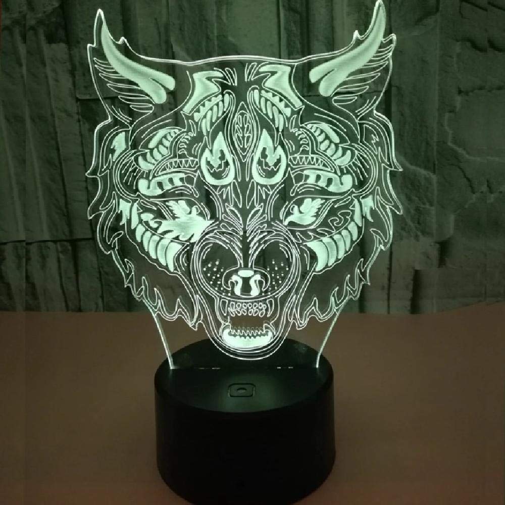Leopard Face Touch 3D Nightlight USB 3D Led Stereo Vision Led Night Light Novelty Luminaria De Mesa 3D Light Fixtures