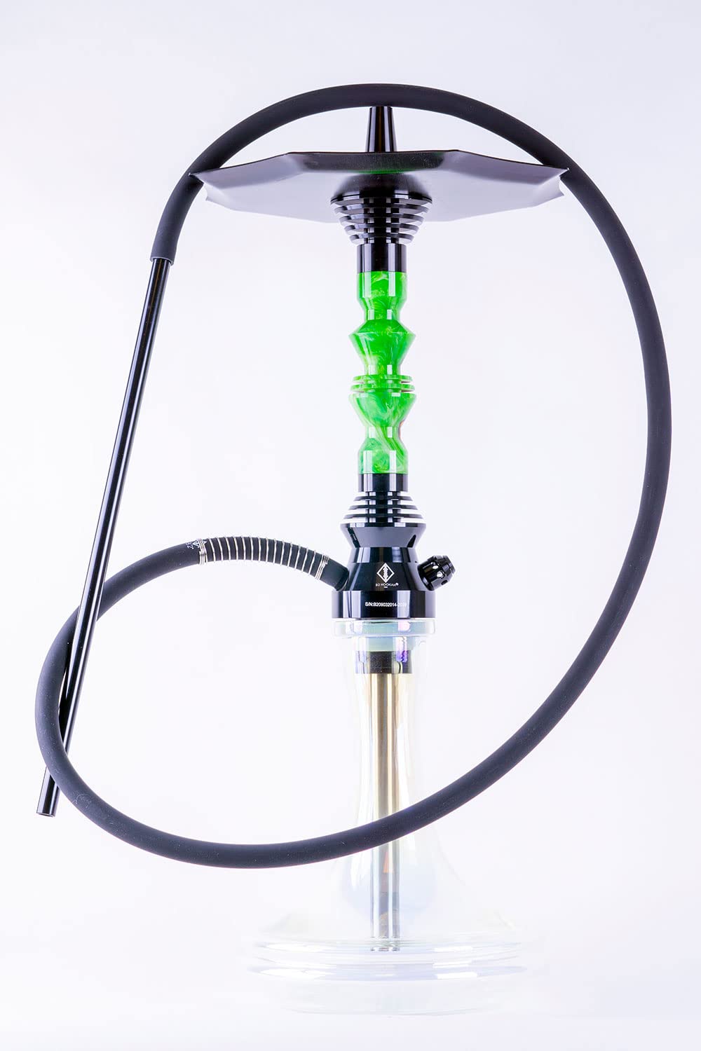 B2 Hookah Precious Cut Collection Money Green Burl Wood MATCHING VASE INCLUDED