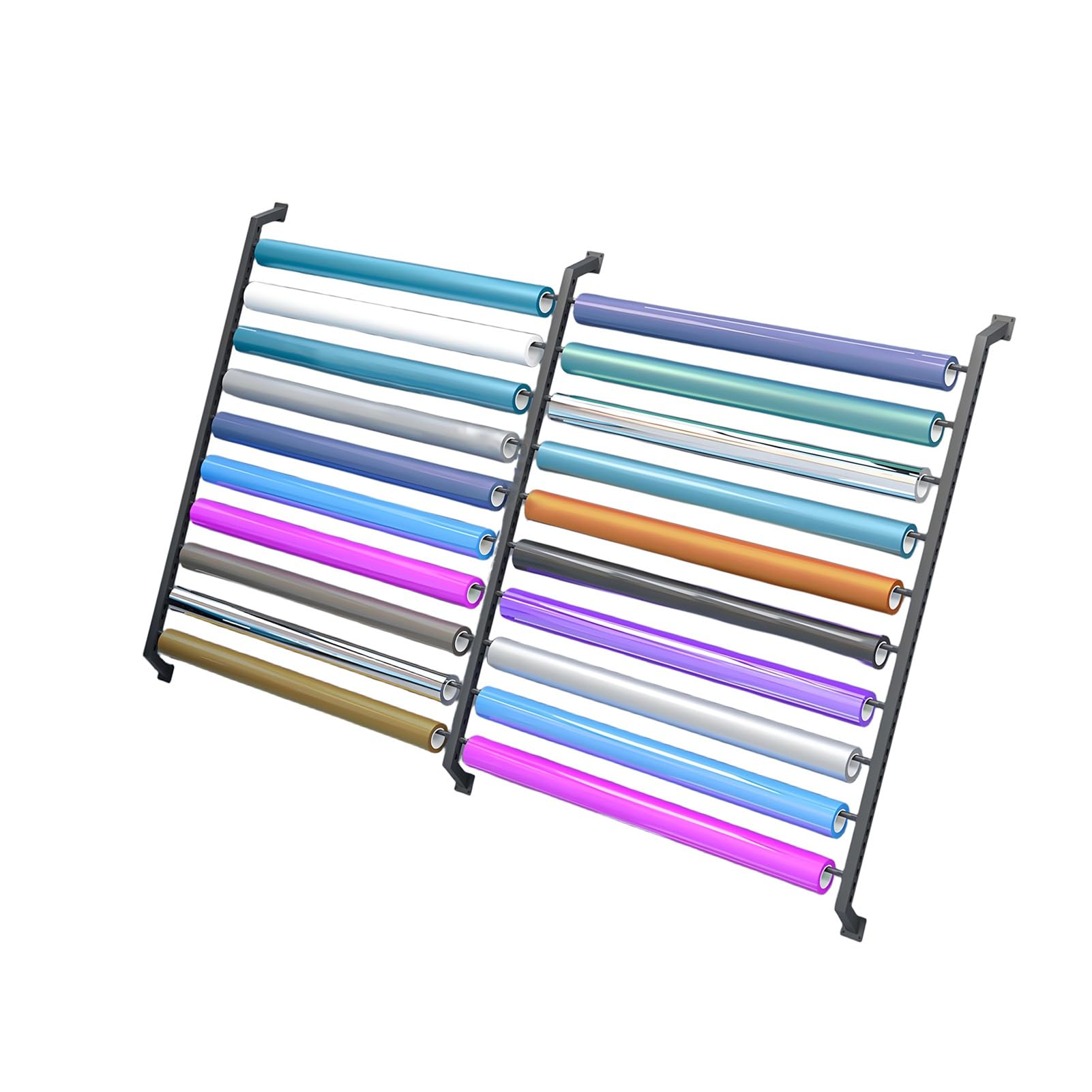 Supporto da parete per organizzazione in vinile, scaffale di stoccaggio in rotolo in tessuto resistente per tovaglie e display prodotti a bobina