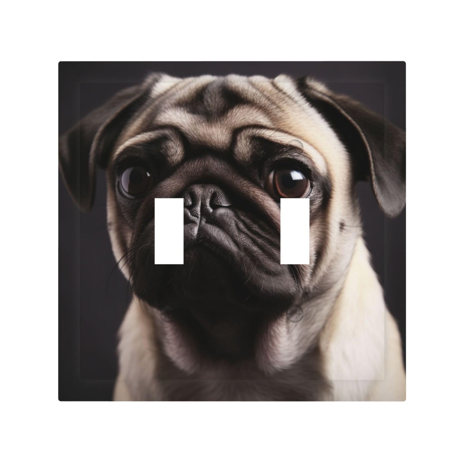 2-Gang Decorator Wall Plate pug Light Switch Cover Double Toggle Receptacle Wall Plate Mid Size 4.9" x 5" Wallplate Unbreakable Polycarbonate Outlet Faceplates Covers