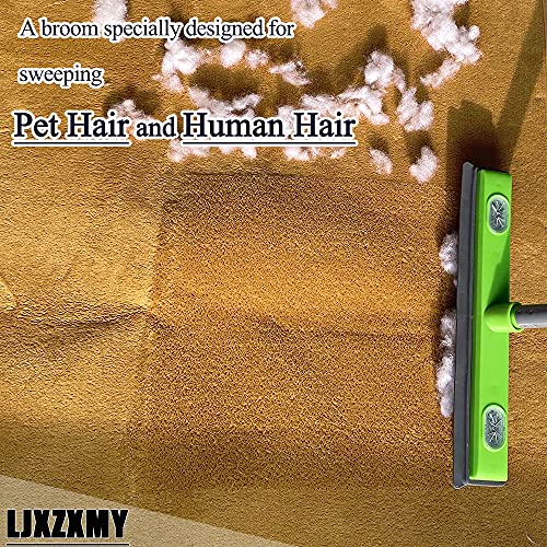 Rubber Broom Carpet Rake For Pet Hair Removal, Portable Hair Remover With Squeegee Broom Hair Removal Brush, Pet Hair Removal Tool For Fluff Carpet, Hardwood Floor, Tile, Window #TOP2