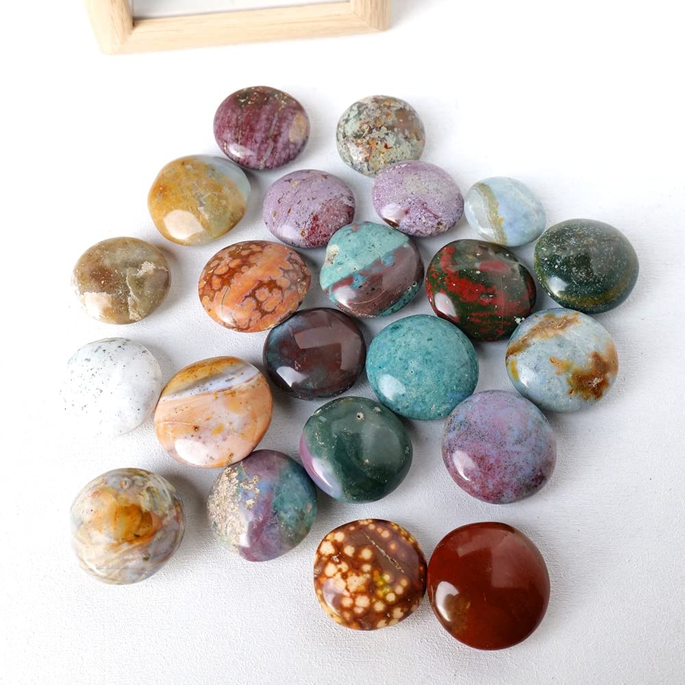 Amazon.co.jp: 1 個オーシャンジャスパー石心配石不安親指パーム