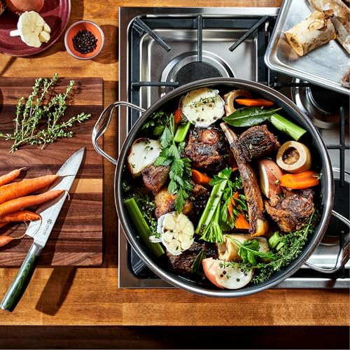image for HexClad Hybrid Nonstick 12-Quart Stockpot with Tempered Glass Lid, Sta