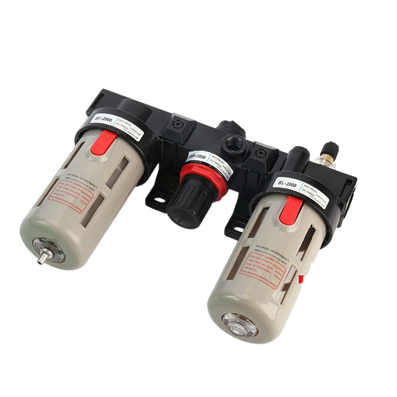 Msioytog Bc2000 Triple Piece Efficiency Pressure Regulating Adapter Air Source Pneumatic Oil Water Separator Filter Easy To Installation Pressure Regulating Adapter