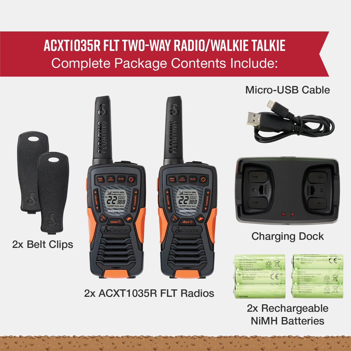 Cobra ACXT1035R FLT Walkie Talkie — view 6