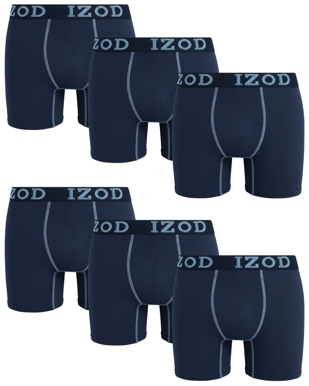 IZOD Mens Boxer Briefs - 3 Pack/6 Pack Moisture Wicking 6" Inseam Mens Underwear Boxers For Men with No Fly Contour Pouch