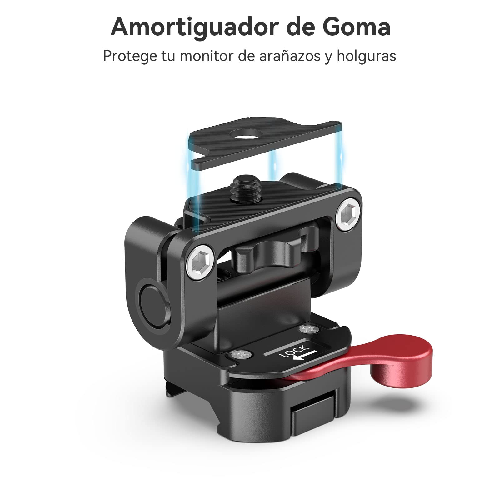 (Nueva Versión) SMALLRIG Monitor Mount Montaje de Monitor con NATO Clamp de Aleación de Aluminio, Quick Release Soporte Monitor DSLR, Inclinación 160° Gira 180° Carga Máxima 1,5kg - 2100